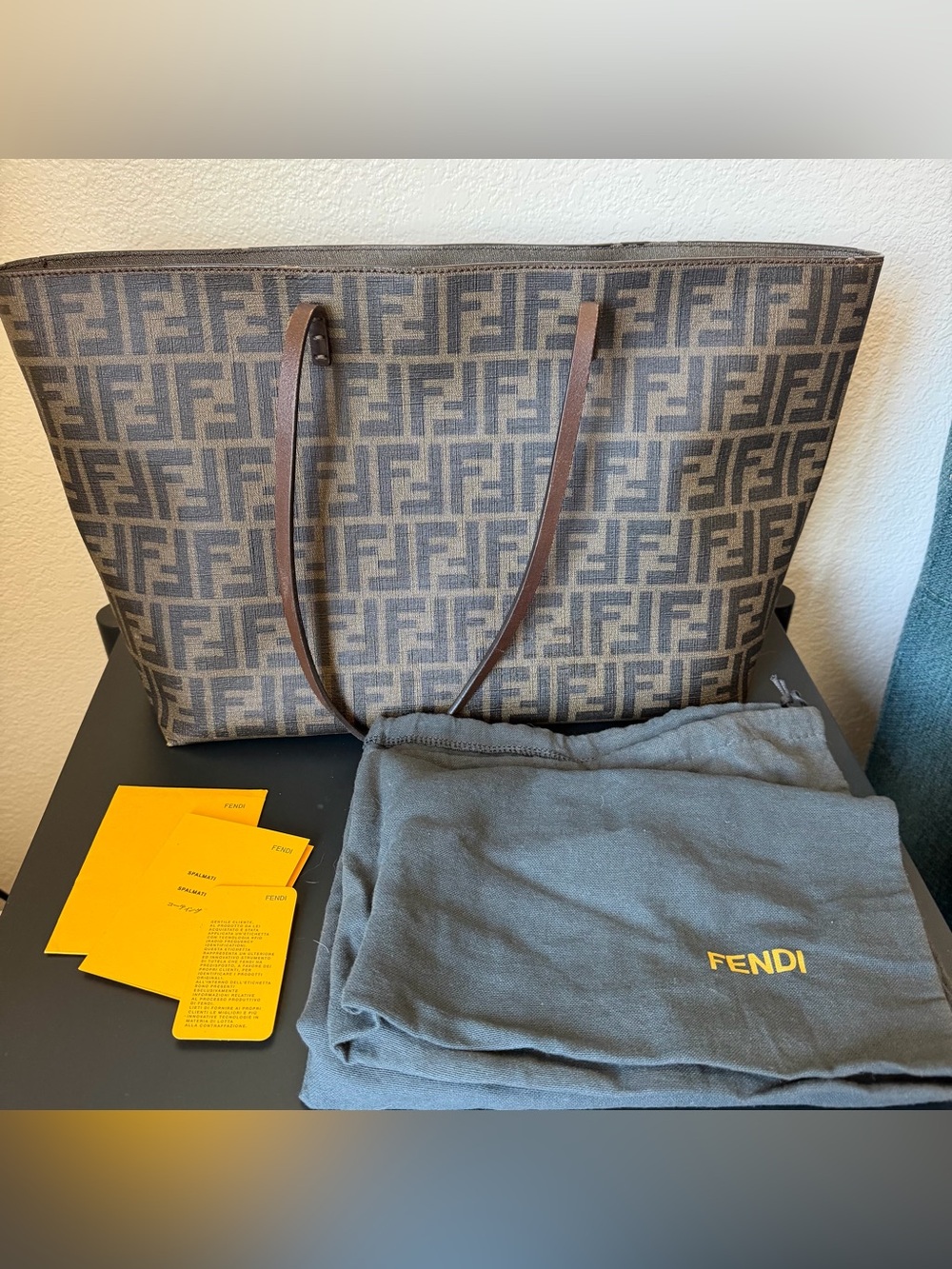 Authentic Fendi Brown Zucca Canvas Roll Tote - Picture 3 of 12